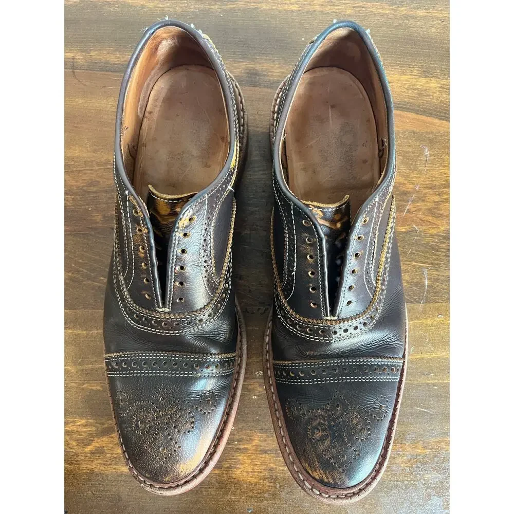 Allen Edmonds Strandmok Cap-toe Oxford with Dainite Rubber Sole Brown Men 10.5 B